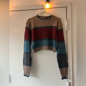 Cropped striped vintage wool sweater